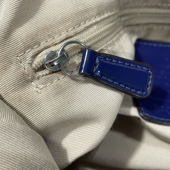 Coach F22452 Navy Blue Pink Cream Fabric Signature Hobo Bag Crossbody - Picture 8 of 16